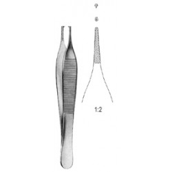 Pęseta ADSON 12cm, 1x2 ząbki, ząbkowana