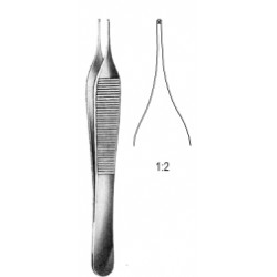 Mikropęseta ADSON 12cm, 1x2 ząbki