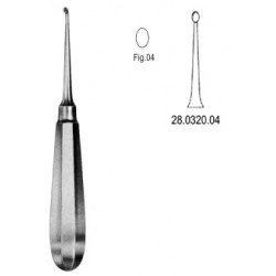 łyżeczka kostna USA Model 16cm Fig.4, prosta