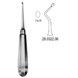 łyżeczka kostna USA Model 16cm Fig.6, lewa