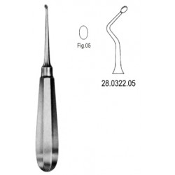 łyżeczka kostna USA Model 16cm Fig.5, lewa
